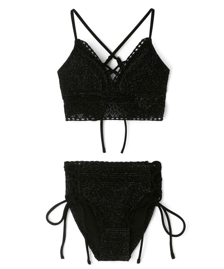 NEW❤️ラメニットスカラップビキニ